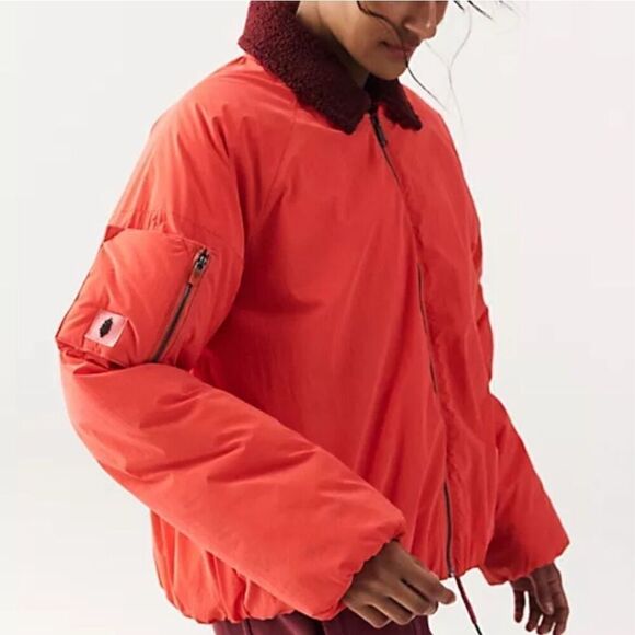 NWT Free People Movement Jacket Outpost Bomber Puffer Cherry Tomato - Picture 3 of 10
